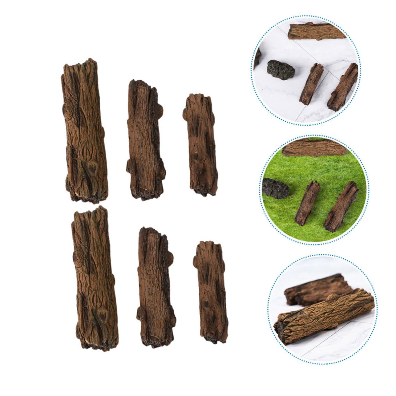 切り株　ミニチュア 8倍ミニチュアツリー切り株、小さな根切りんだ人工木切り株装飾品の